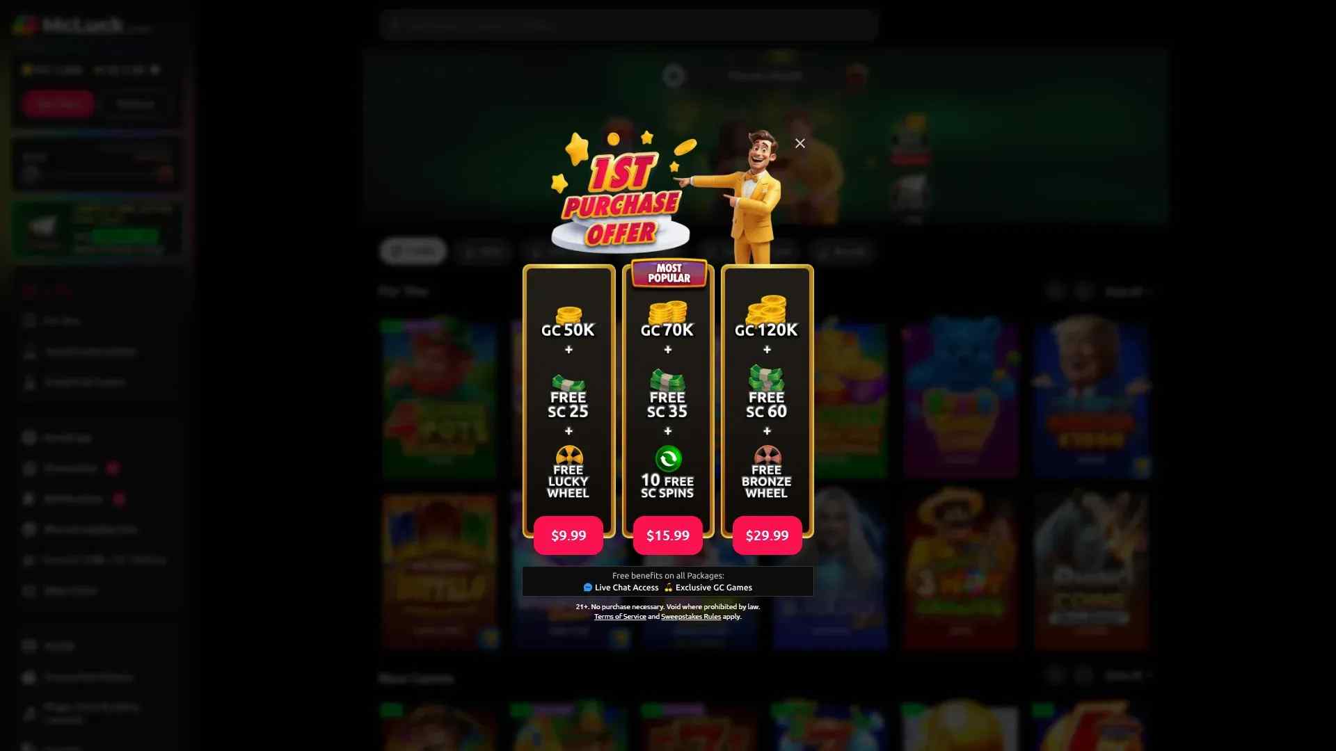 McLuck First Purchase offers
